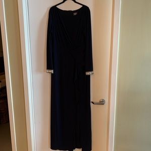 vince camuto beaded cuff ruched jersey dress